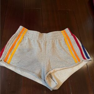 Forever 21 Gray Shorts with Colorful Stripes